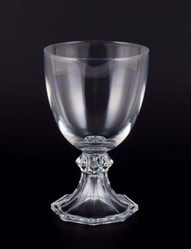 Val St. Lambert, Belgium. Set Of Three Red Wine Glasses In Crystal Glass. photo Home Decor