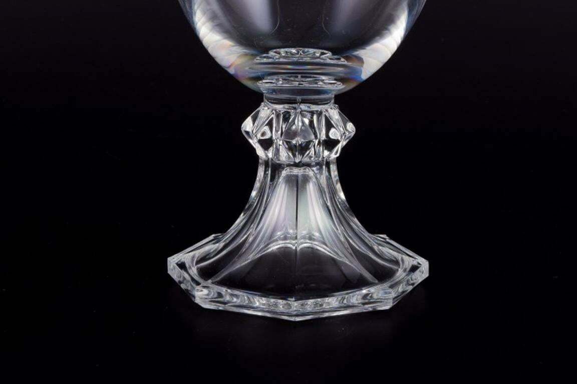 Val St. Lambert, Belgium. Set Of Three Red Wine Glasses In Crystal Glass. photo vinterior