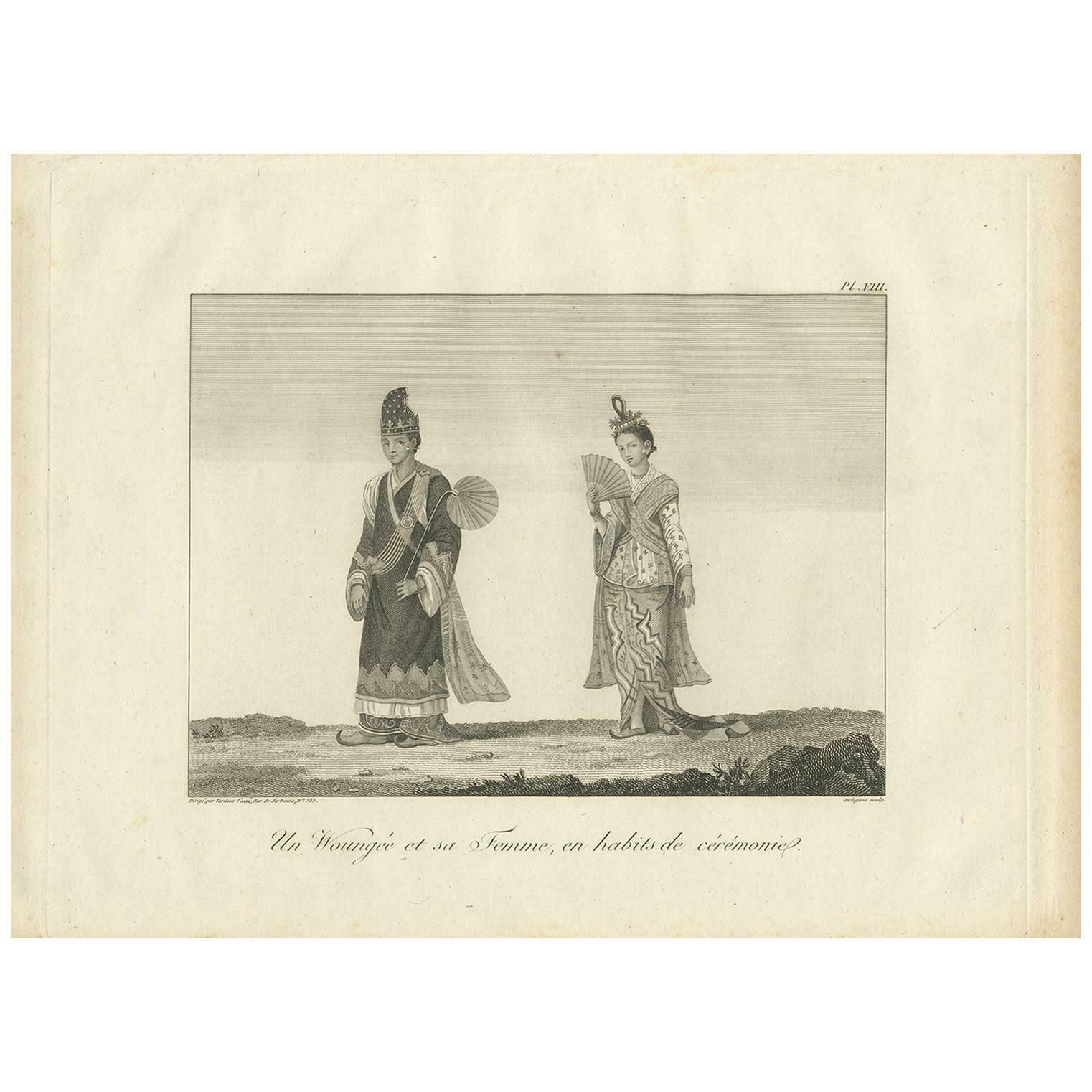 Antique Print Of A Burmese Member Of The Council Of State By Symes (1800)