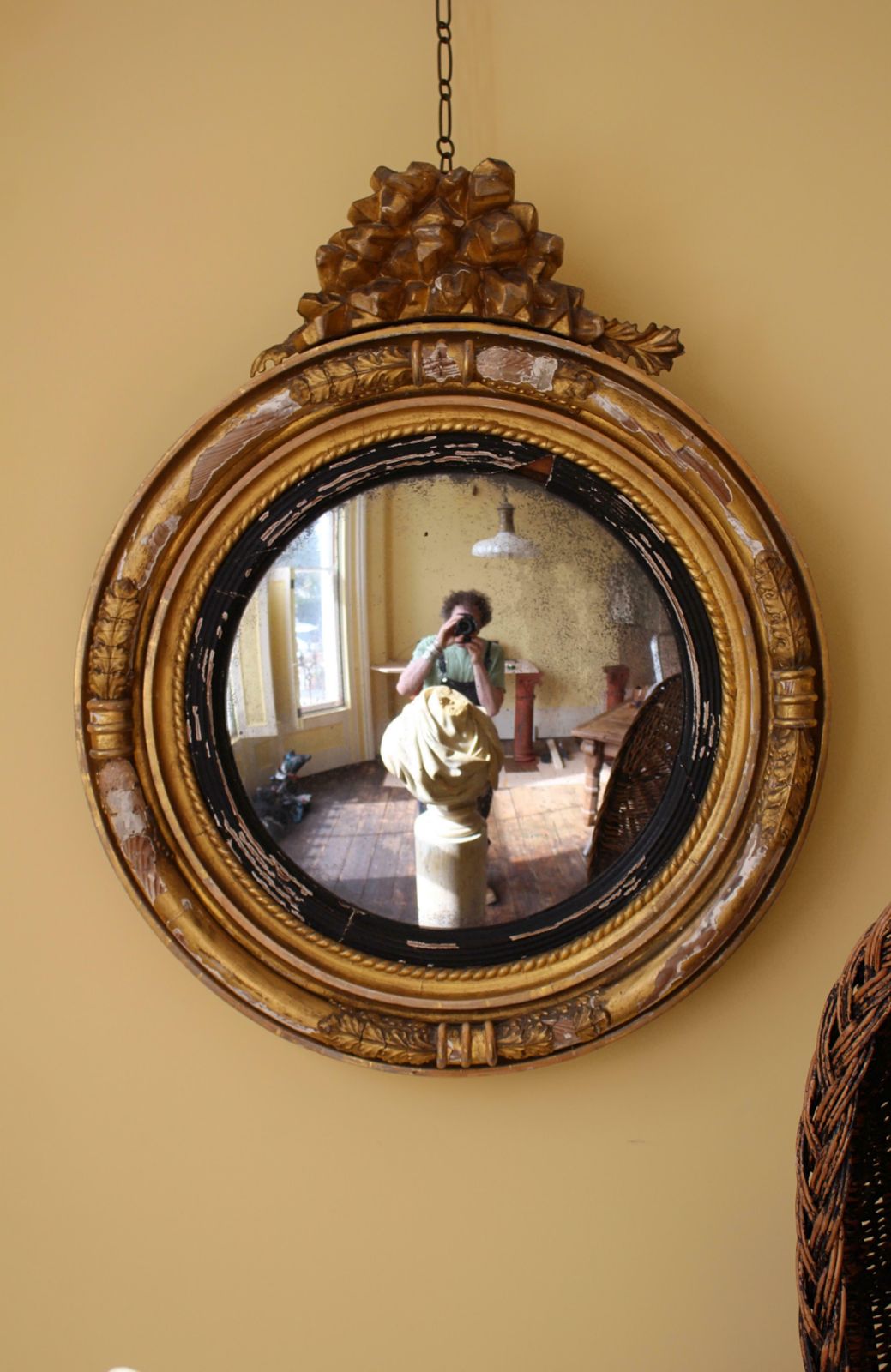 Early 19th Century William IV Gilt Convex Mirror Country House Antique photo furniture