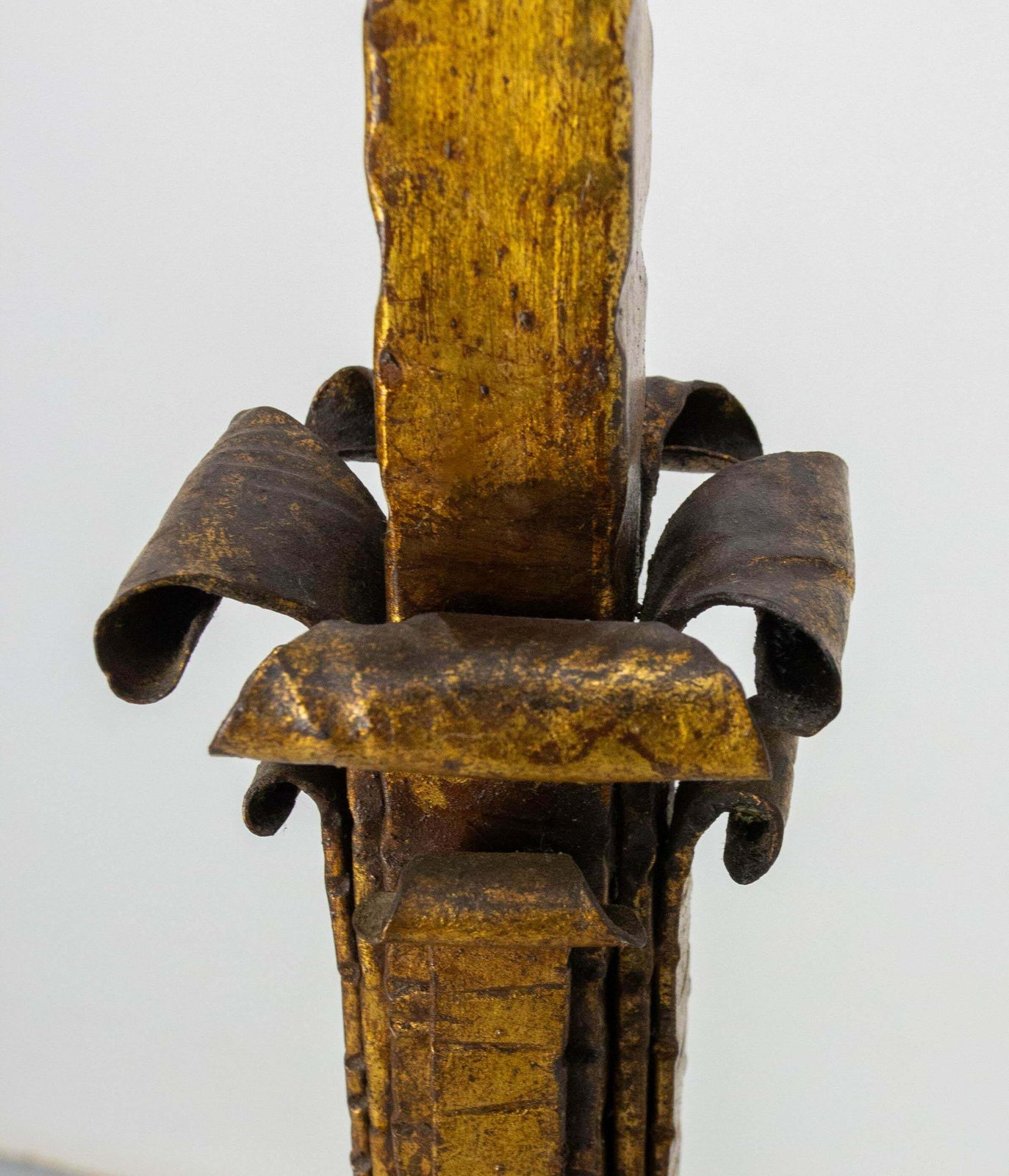 photo vinterior Golden Wrought Iron Floor Lamp Lantern Antique Chandelier, French, Circa 1960