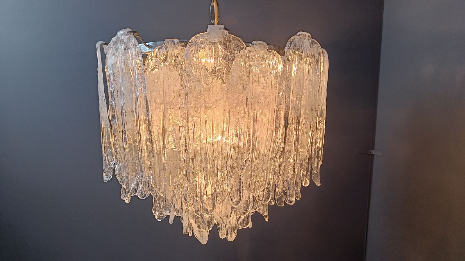 Vintage Mazzega Murano Glass Chandelier, 1970s photo for sale