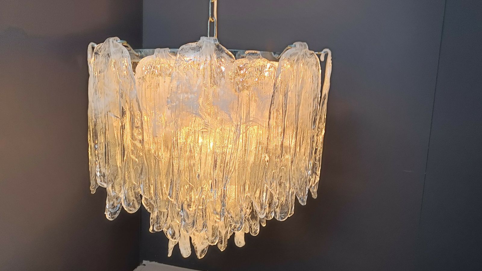 photo for sale Vintage Mazzega Murano Glass Chandelier, 1970s