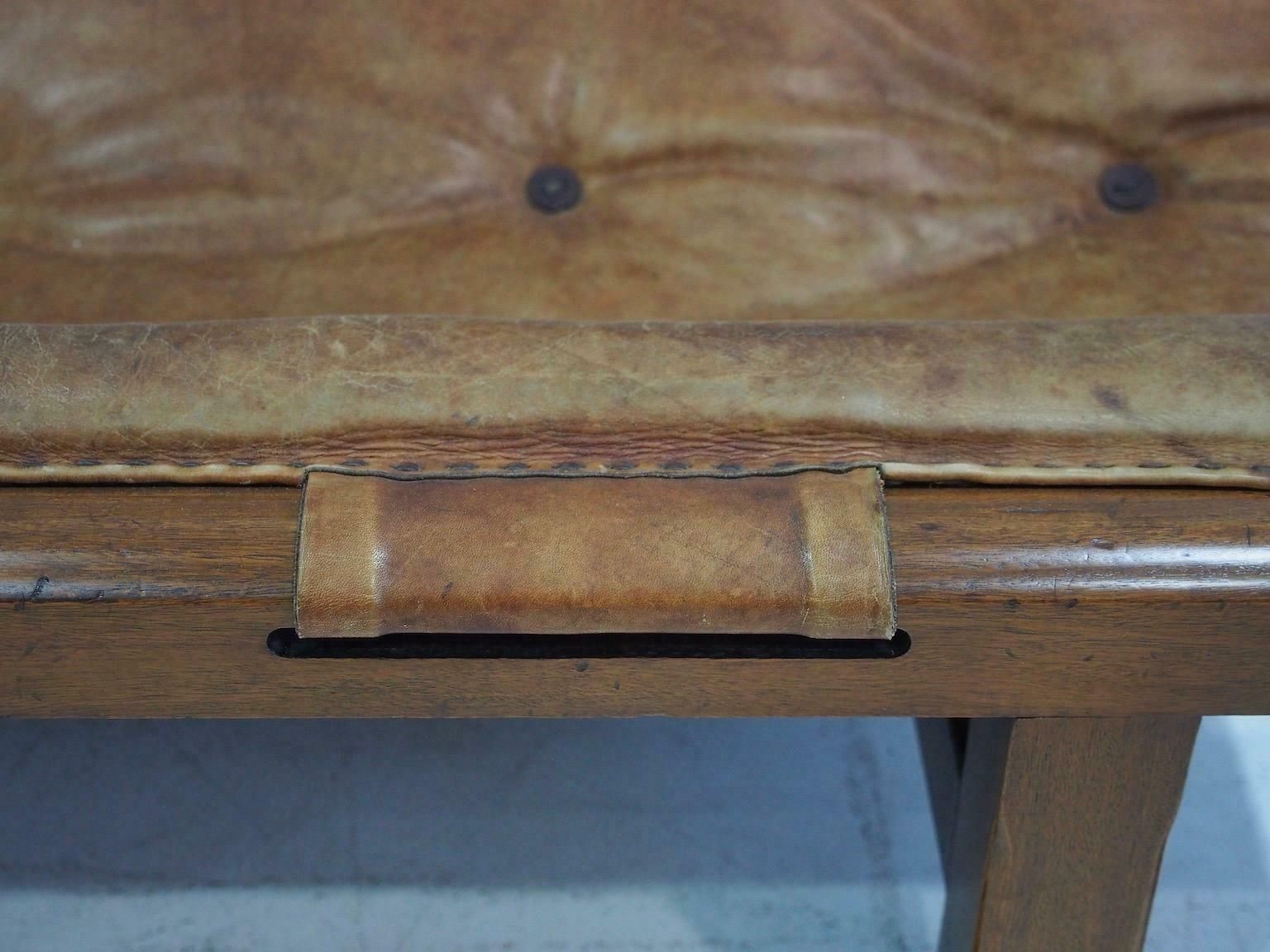 20th Century Brazilian Brown Leather And Hardwood Sofa photo 4248.0