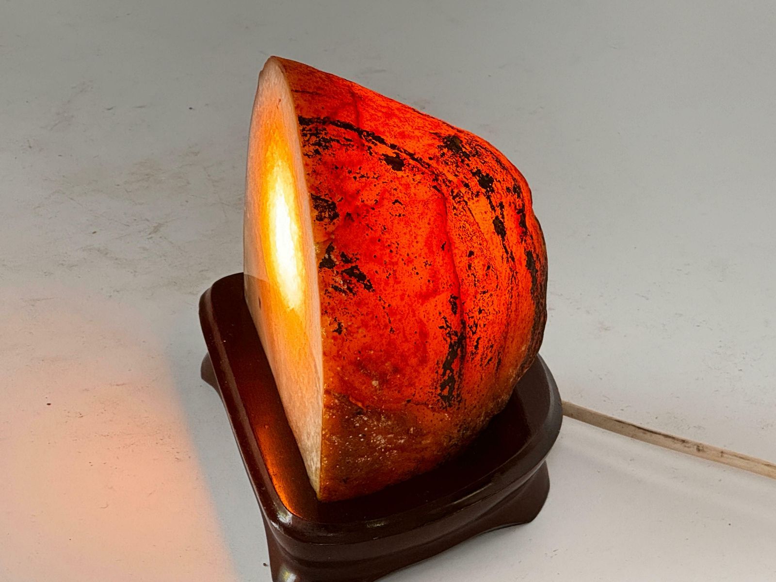 Ambient Table Lamp In Alethyst 20th Century Italy White And Brown Color photo for sale