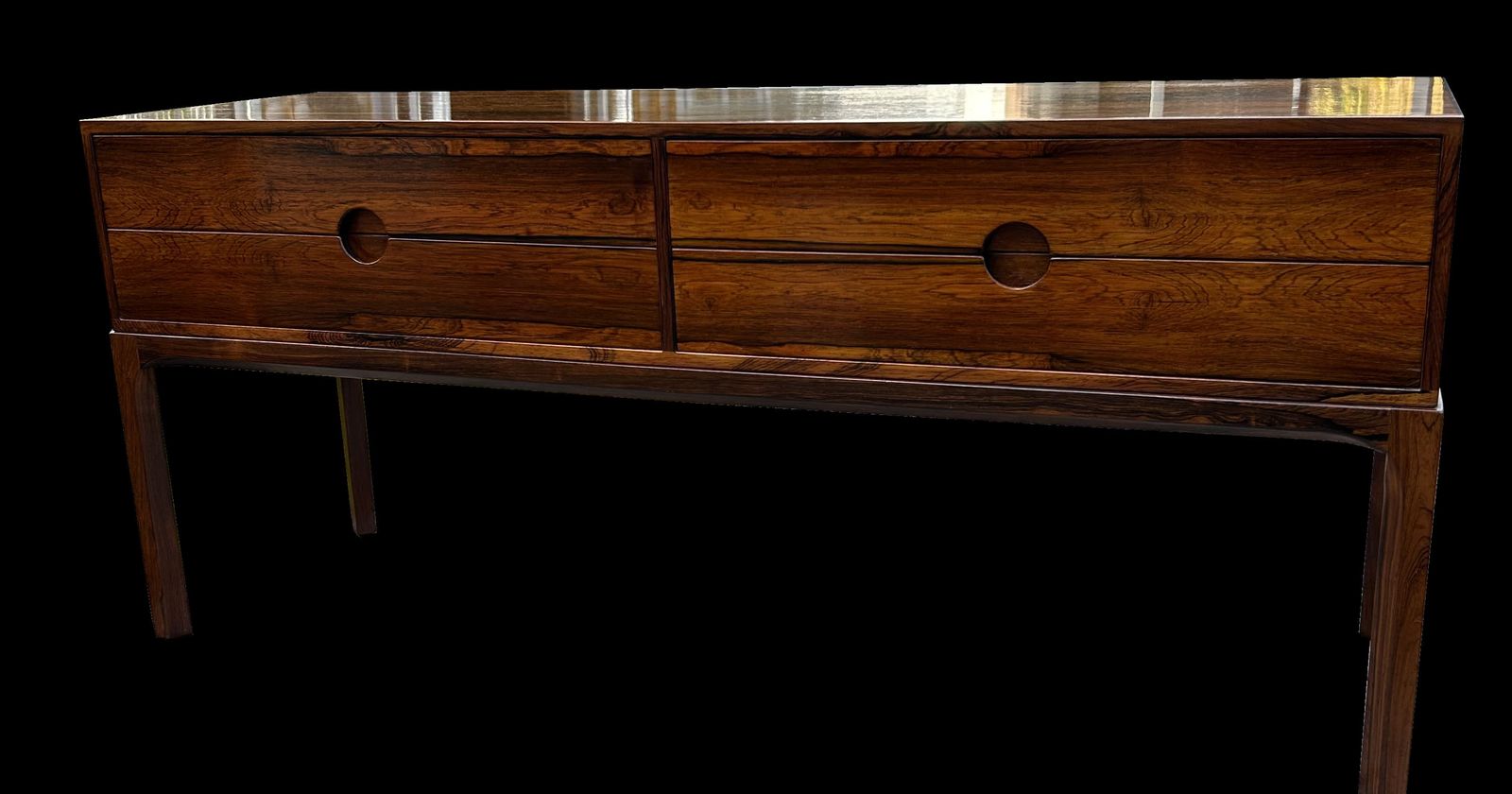 Model 394 Low Chest Of 4 Drawers By Kai Kristiansen For Aksel Kjersgaard In Santos Rosewood photo 4750.0