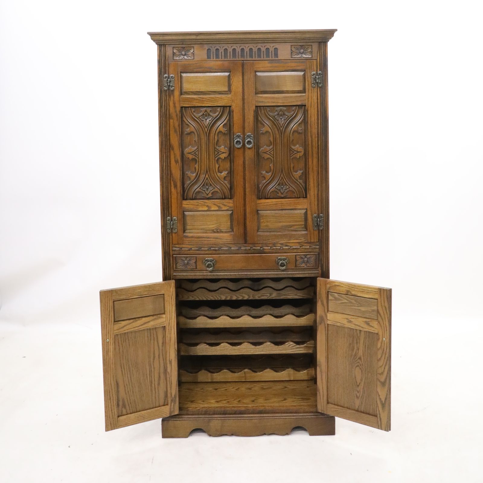 Old Charm Tall Cocktail Cabinet With Wine Rack For 24 Bottles Free Uk Delivery photo Furniture