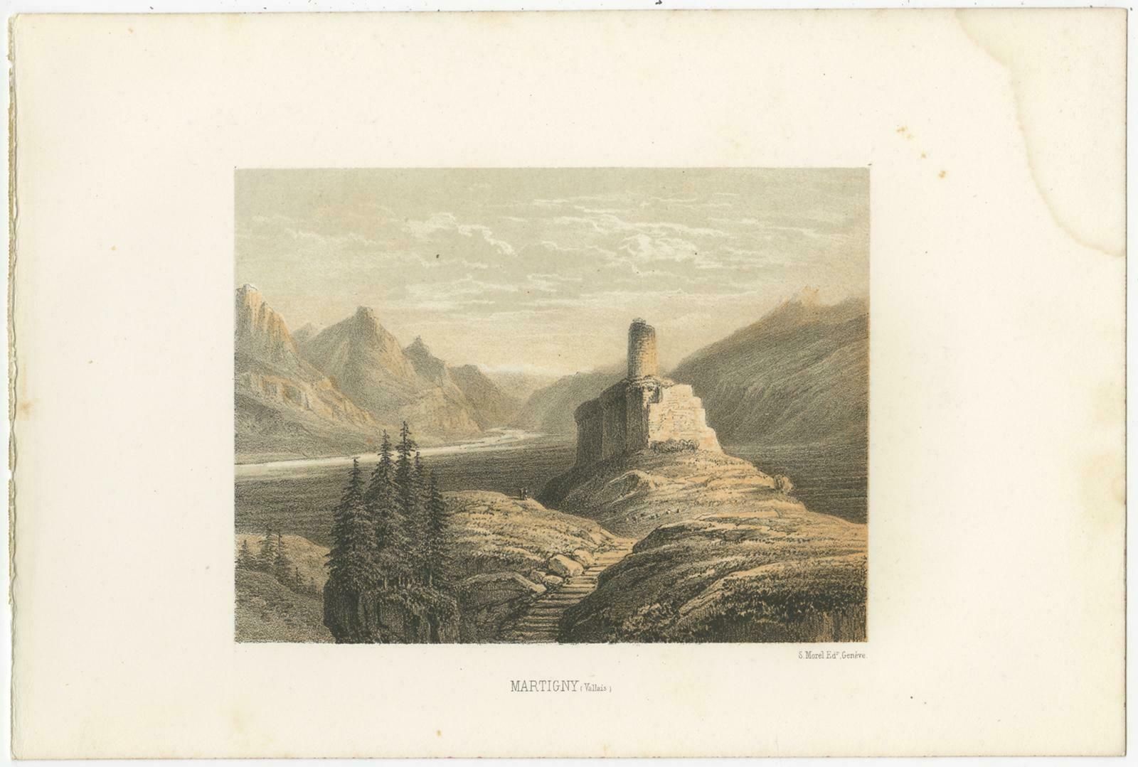 Set Of 3 Antique Prints Of Switzerland, Valais, By Morel, Circa 1850 photo furniture