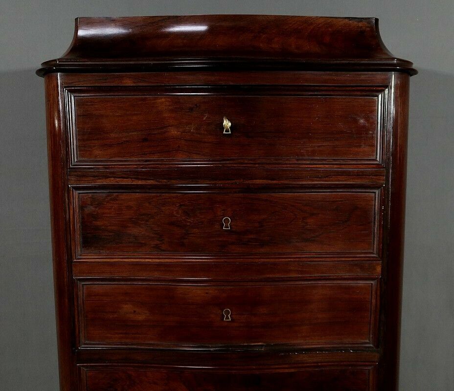 photo furniture Weekly Secretary In Rosewood, Napoleon III Period – Mid 19th Century