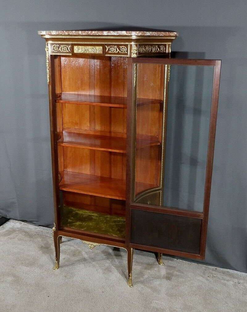 Mahogany Showcase, Transition Louis XV Louis XVI Style – 1900 photo for sale