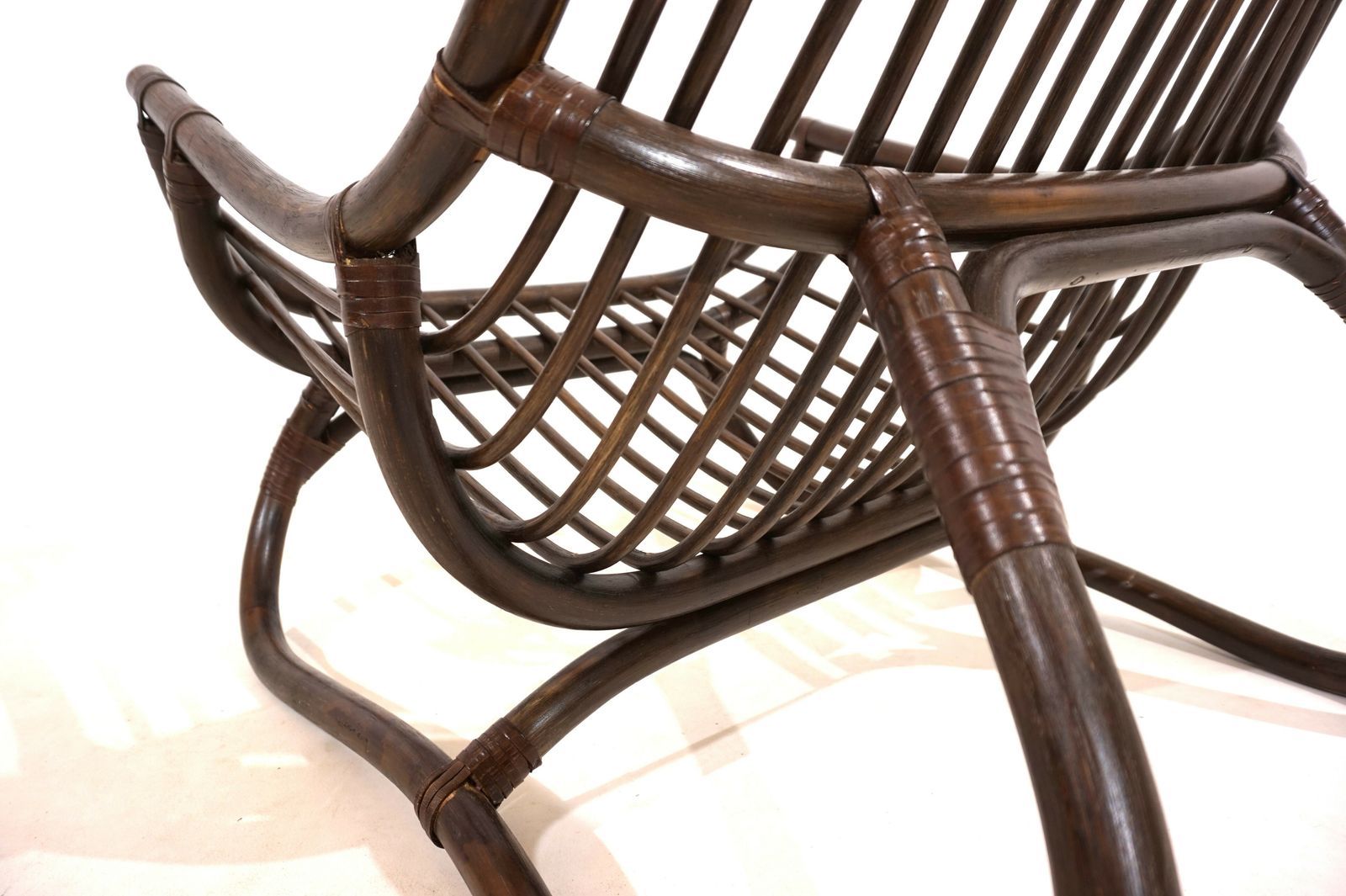 Manou Rattan Lounge Chair In Pagoda Style photo for sale