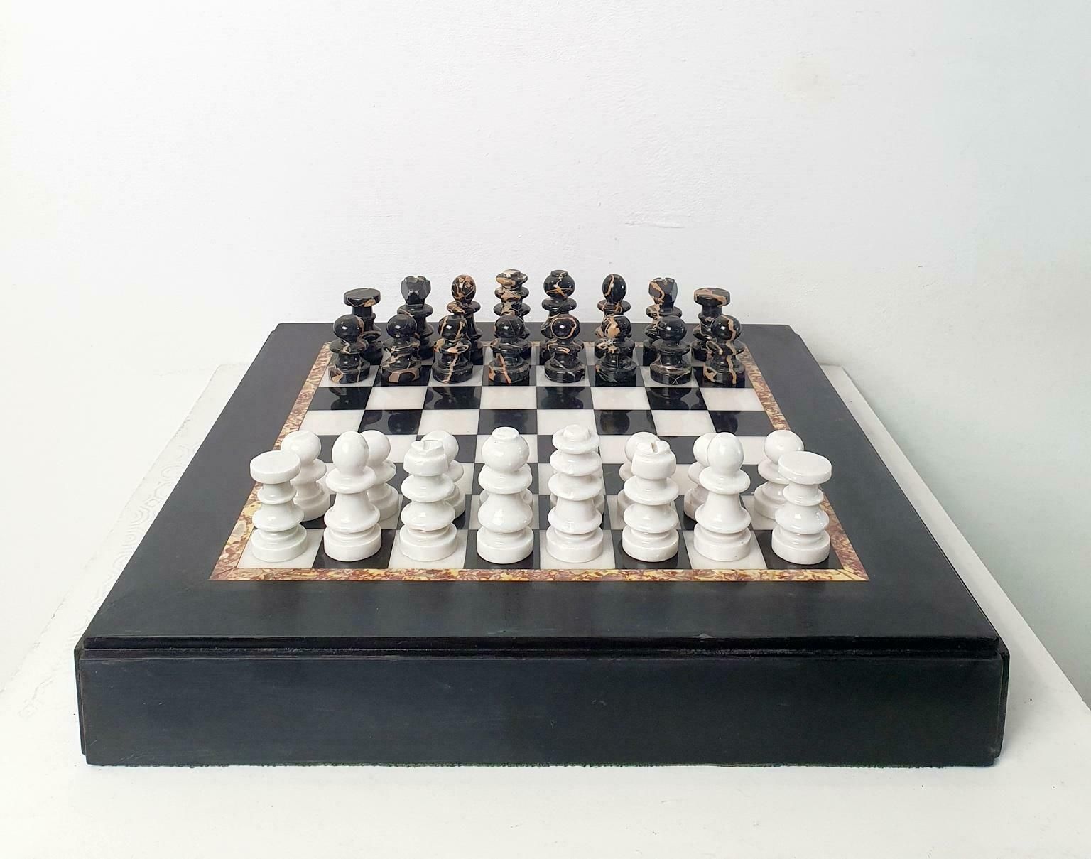 Italian Marble Chess Board, 1980s photo furniture