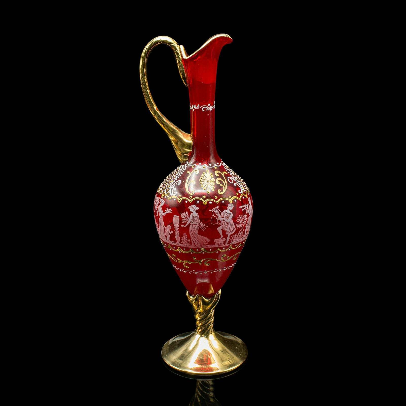 Vintage Aperitif Serving Set, Italian, Art Glass, Ewer, Wine Glasses, Circa 1970 photo Home Decor