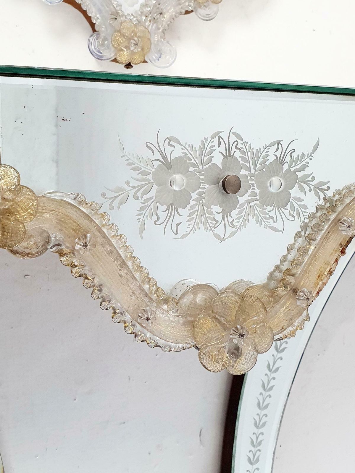 Mid Century Murano Glass Console Table And Mirror photo Furniture