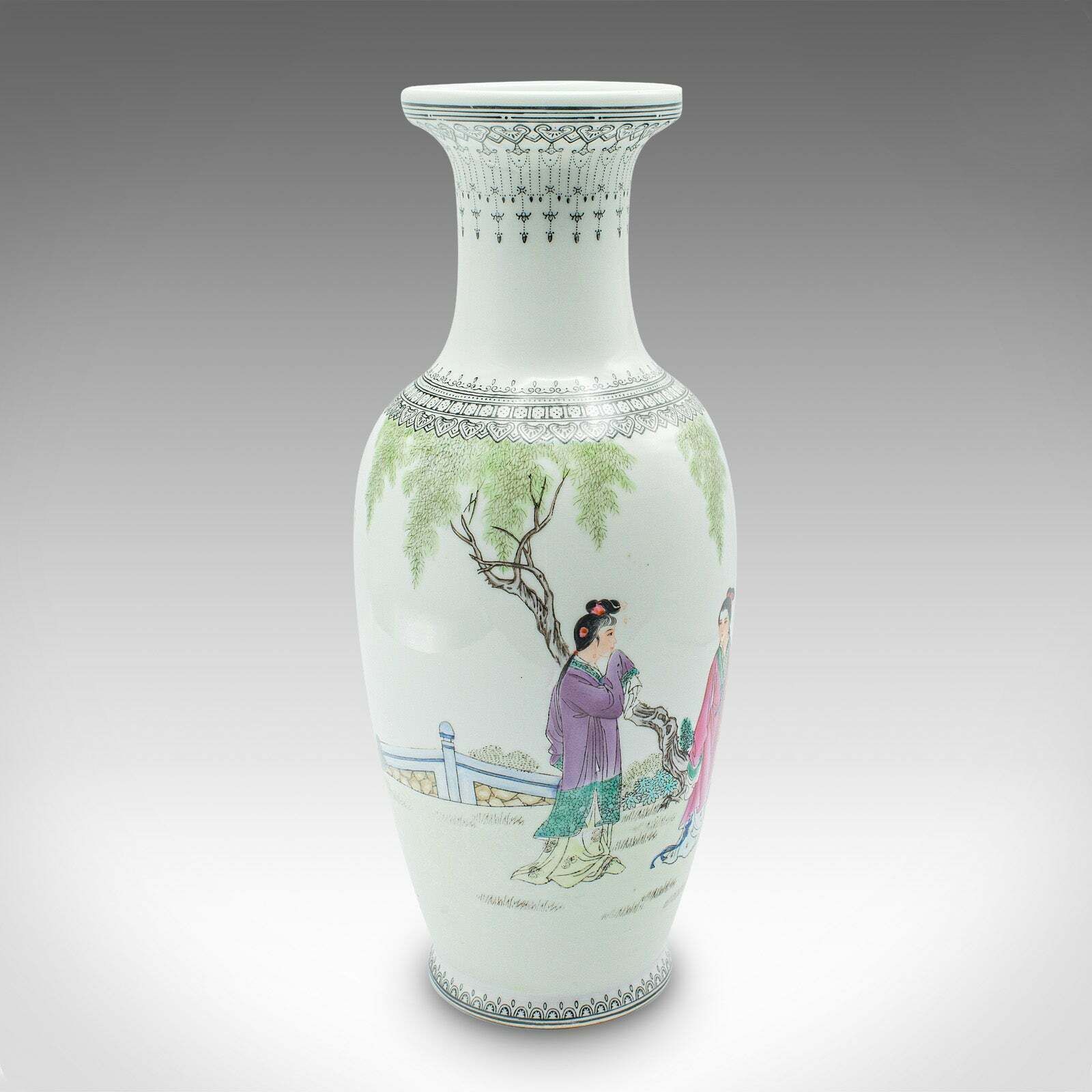 Vintage Flower Vase, Chinese, Ceramic, Stem Sleeve, Mid Century, Circa 1960