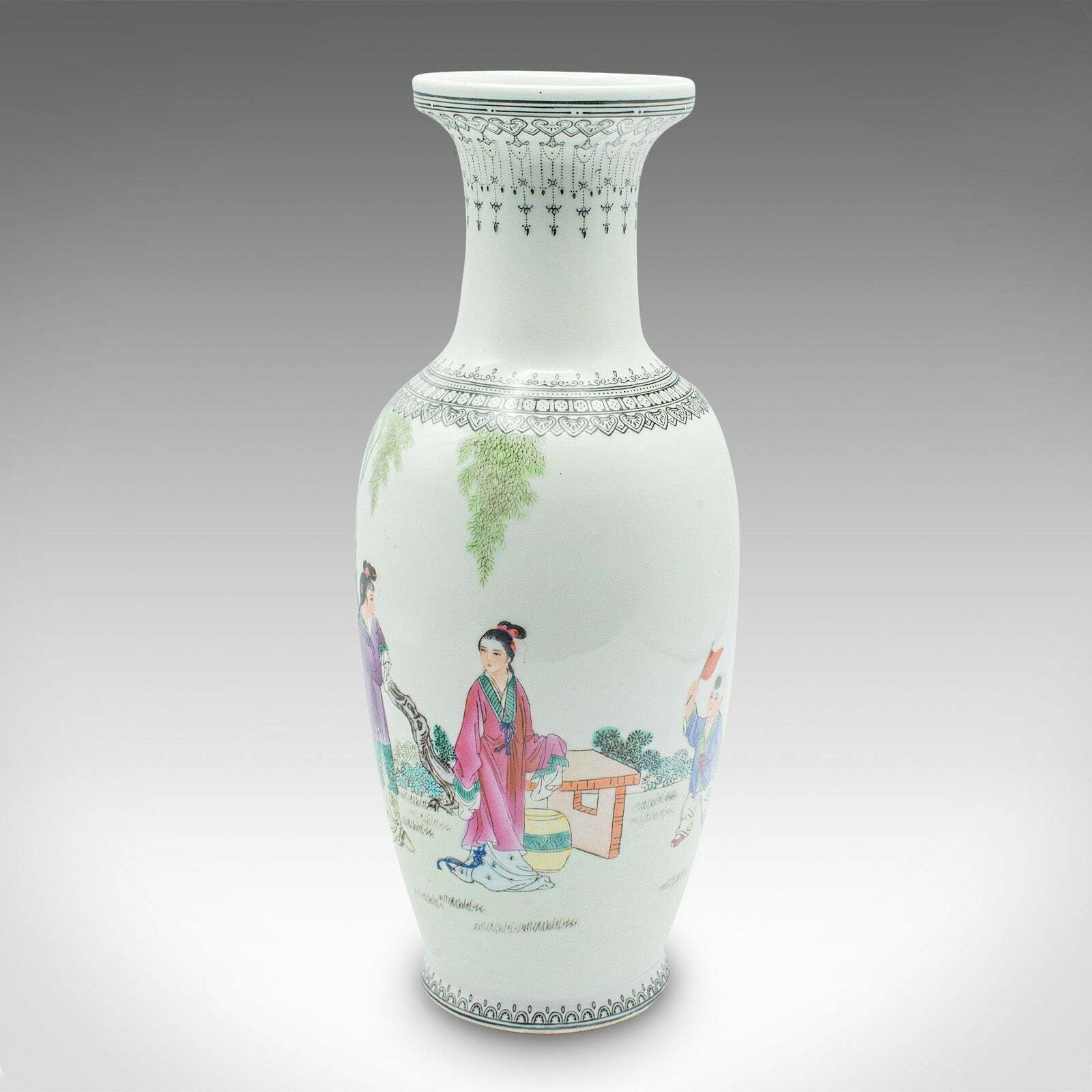 Vintage Flower Vase, Chinese, Ceramic, Stem Sleeve, Mid Century, Circa 1960 photo buy