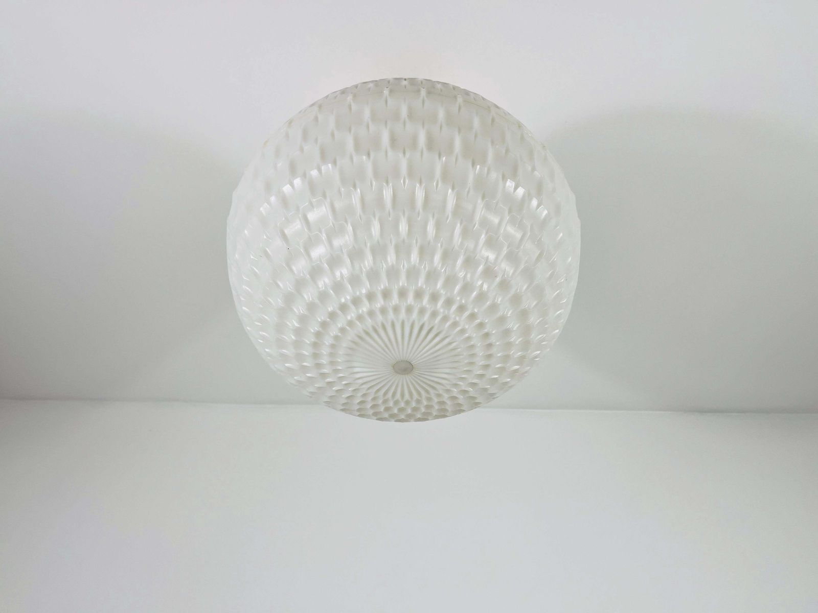 Whitw Pendant Lamp By Aloys Gangkofner For Peill And Putzler, 1970s photo Lighting