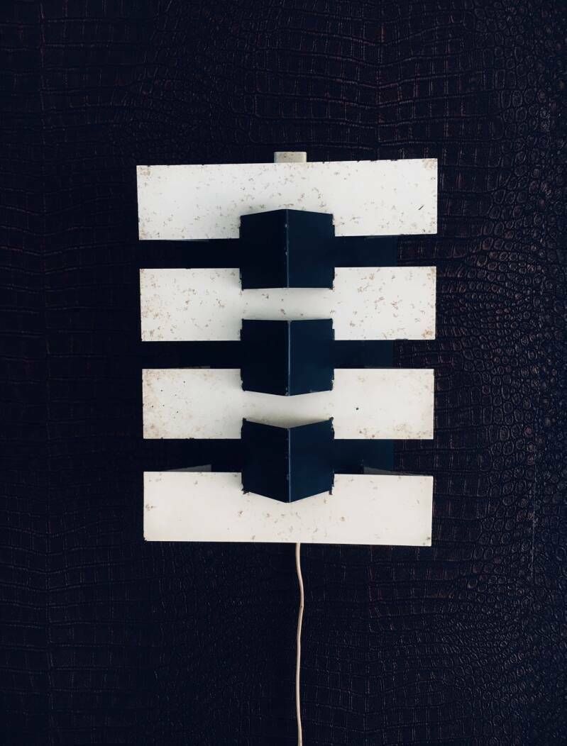photo vinterior Modernist Geometric Wall Lamp By J.J.M. Hoogervorst For Anvia Almelo, Netherlands 1960's