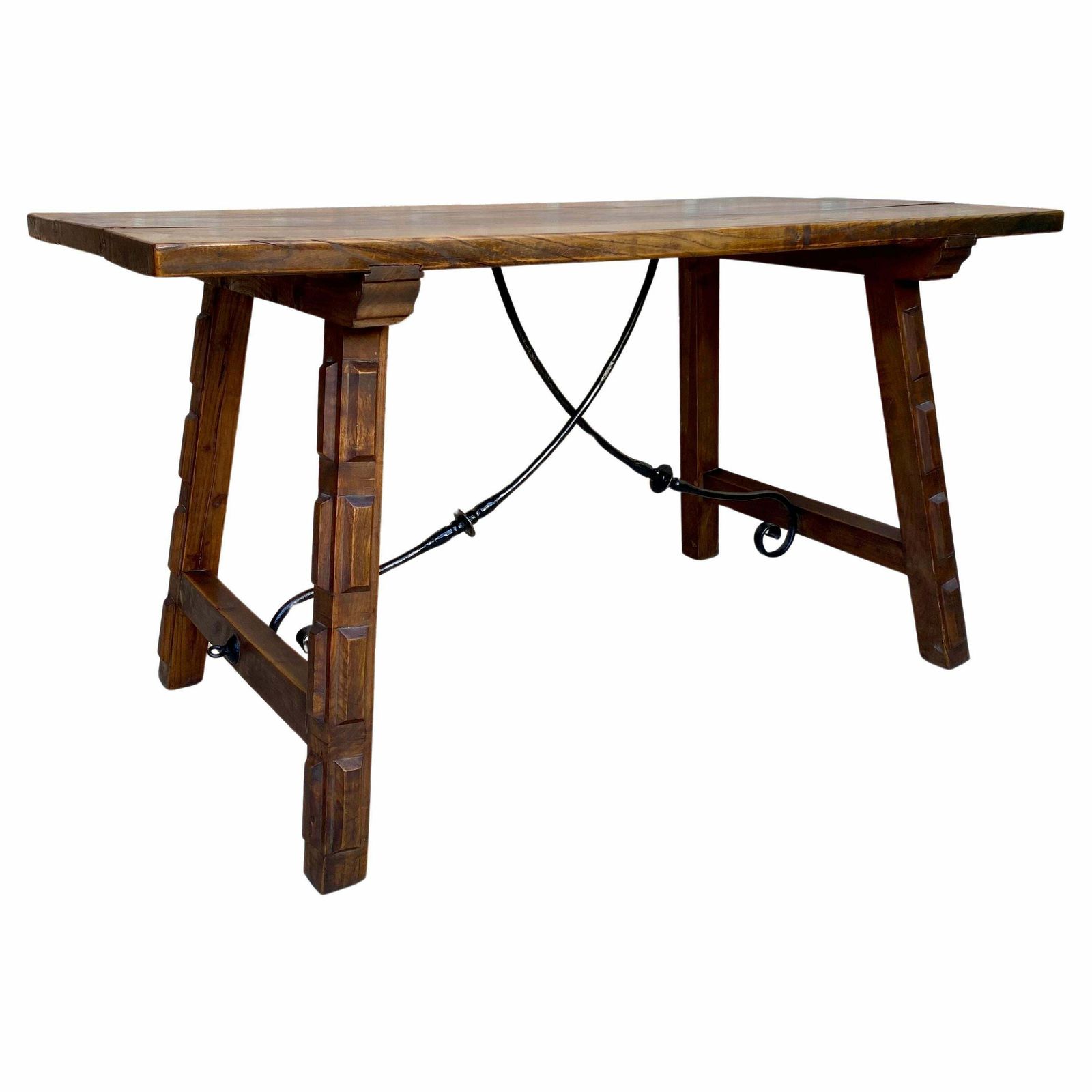 Antique Spanish Oak Work Table, 1800s