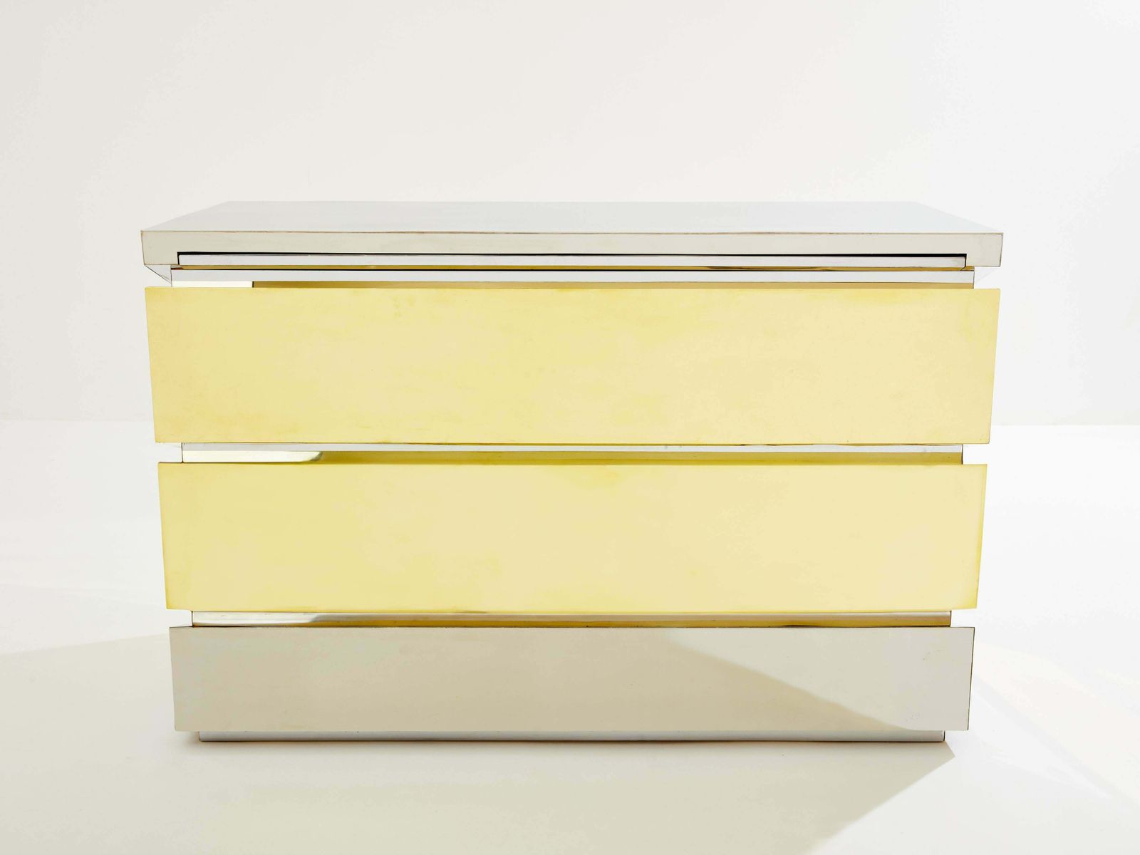 Commode Gabriella Crespi Mr Mme en chrome et laiton, 1972 photo vintage