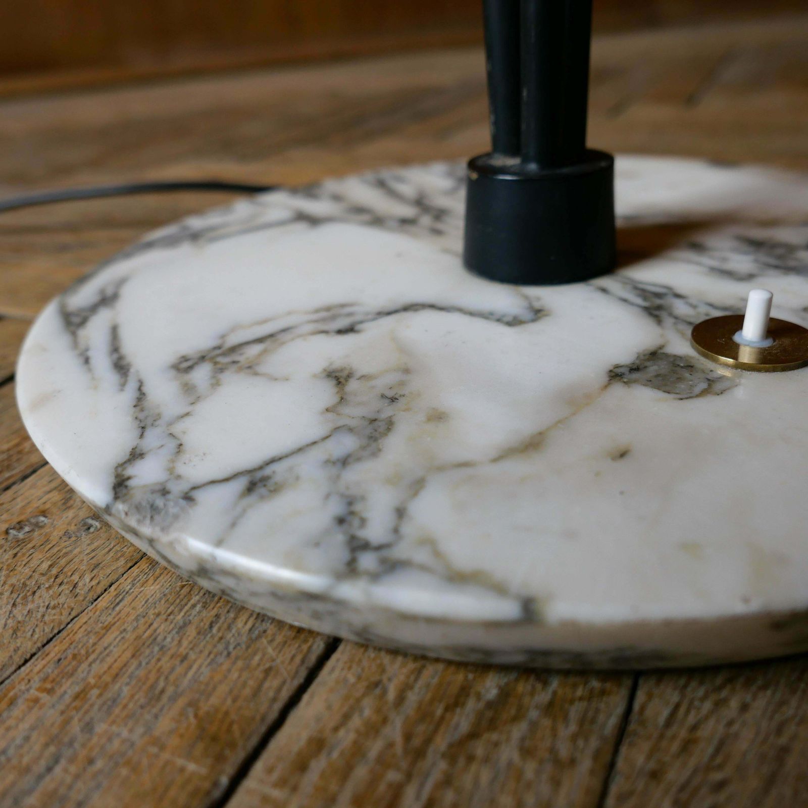Mid Century Modern Steel Marble Floor Lamp By Angelo Brotto, Italy 50s photo furniture