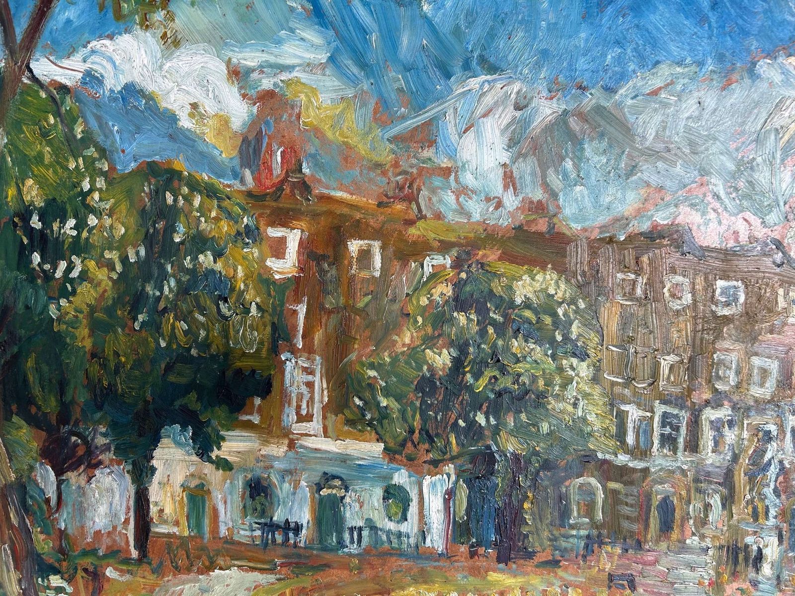 Henry Sanders   A Wonderful Large Impressionism Scene   Oil On Board photo vinterior