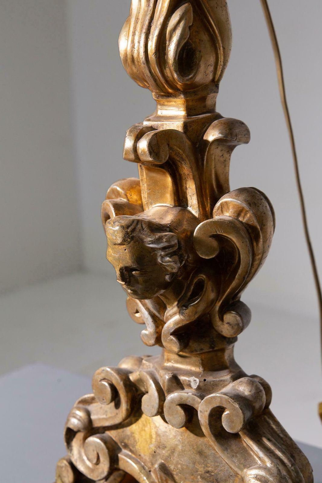 Lighting Pair Of Antique Wooden Lamps, Gilded By Pietro Cipriani photo