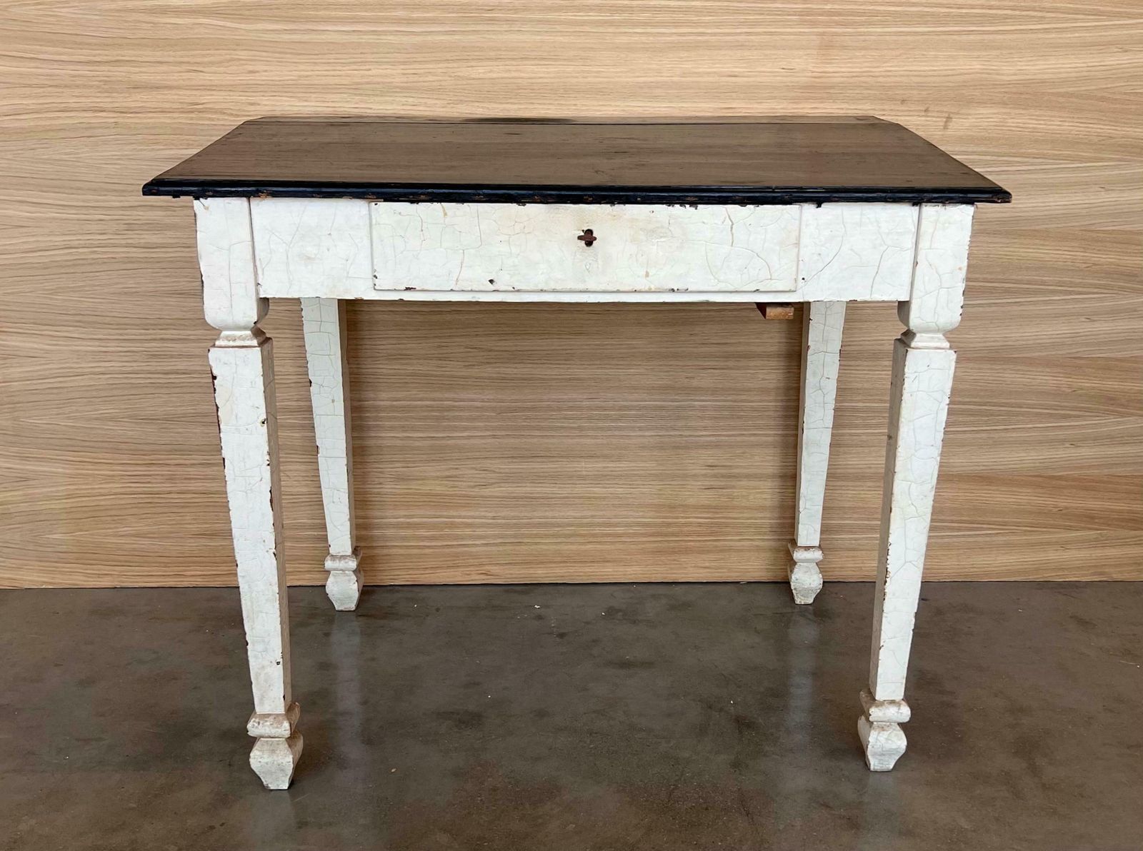 Black Ebonized Wood “Architect Desk” Table With Drawer, France photo furniture