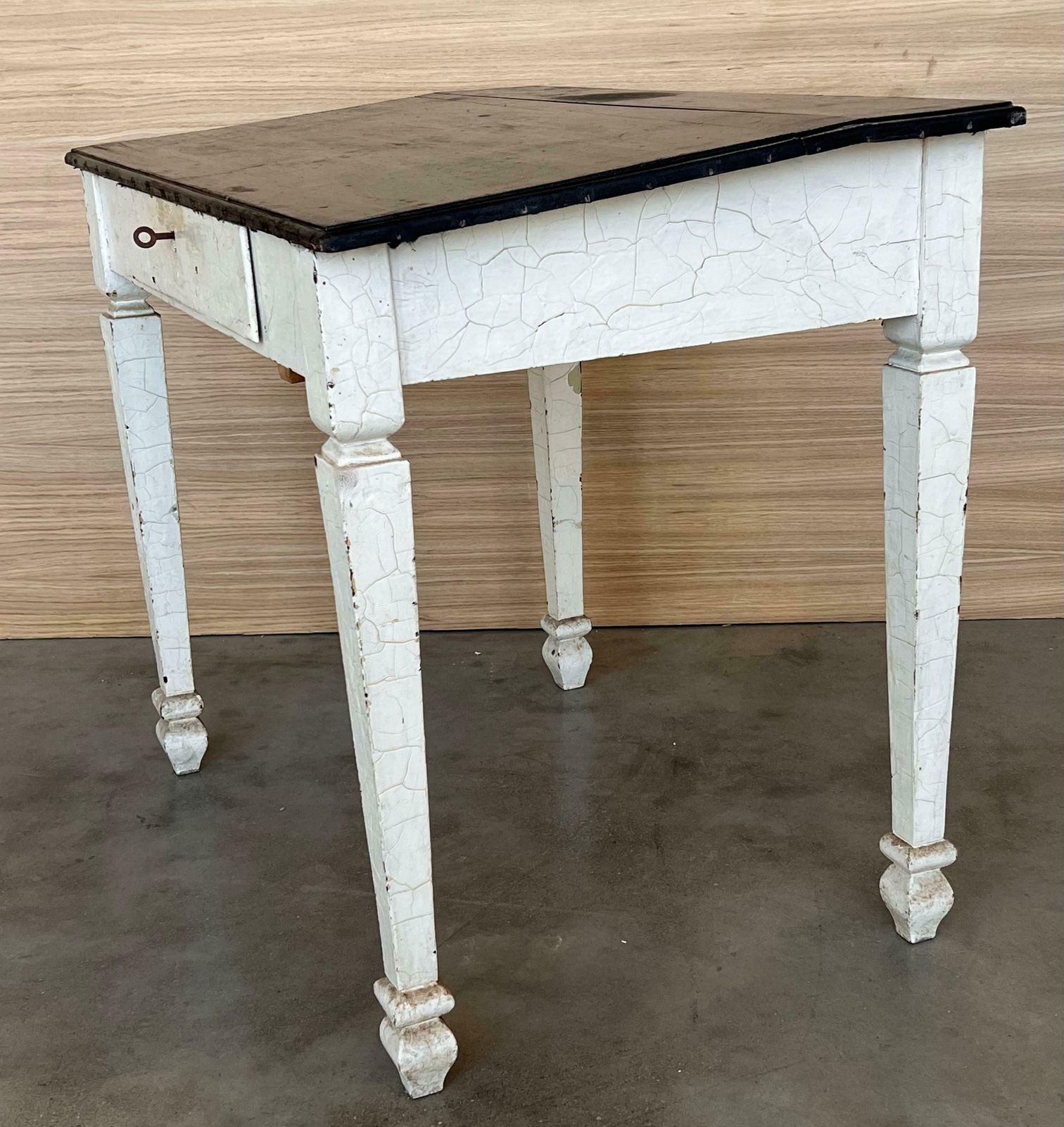 Black Ebonized Wood “Architect Desk” Table With Drawer, France photo 2038.0