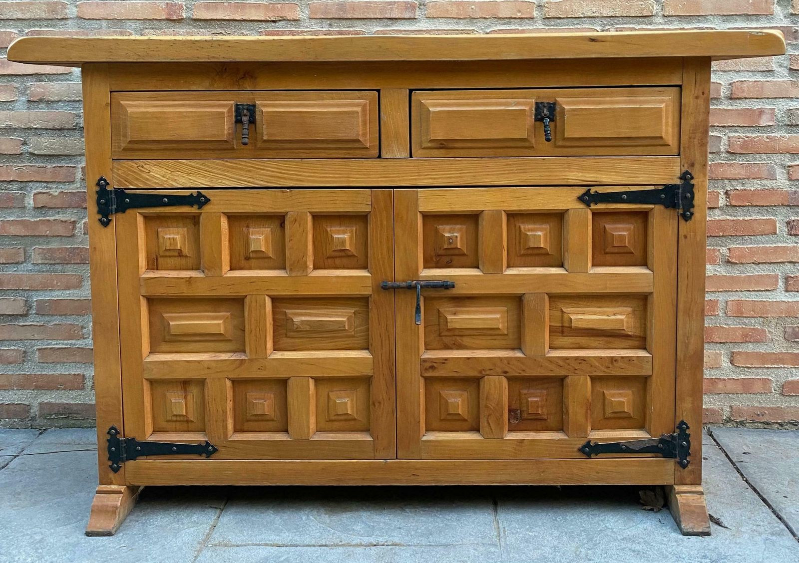 Spanish Catalan Carved Walnut Chest Of Drawers, 1940s photo furniture