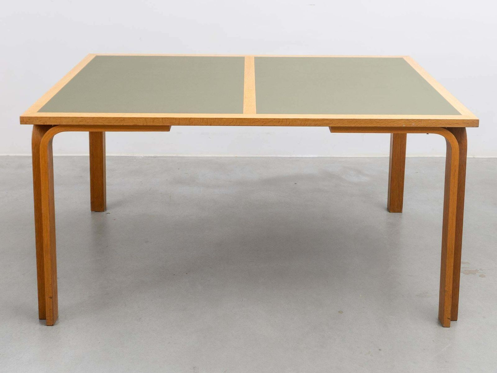 Magnus Olesen Labeled Made In Denmark Green Olive Table Top, 1970s photo vinterior