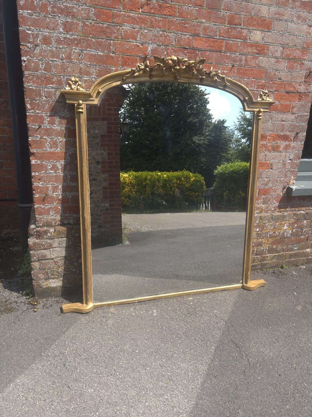 A Spectacular Large Antique English 19th C Gilt Overmantle Mirror. photo 1995.0