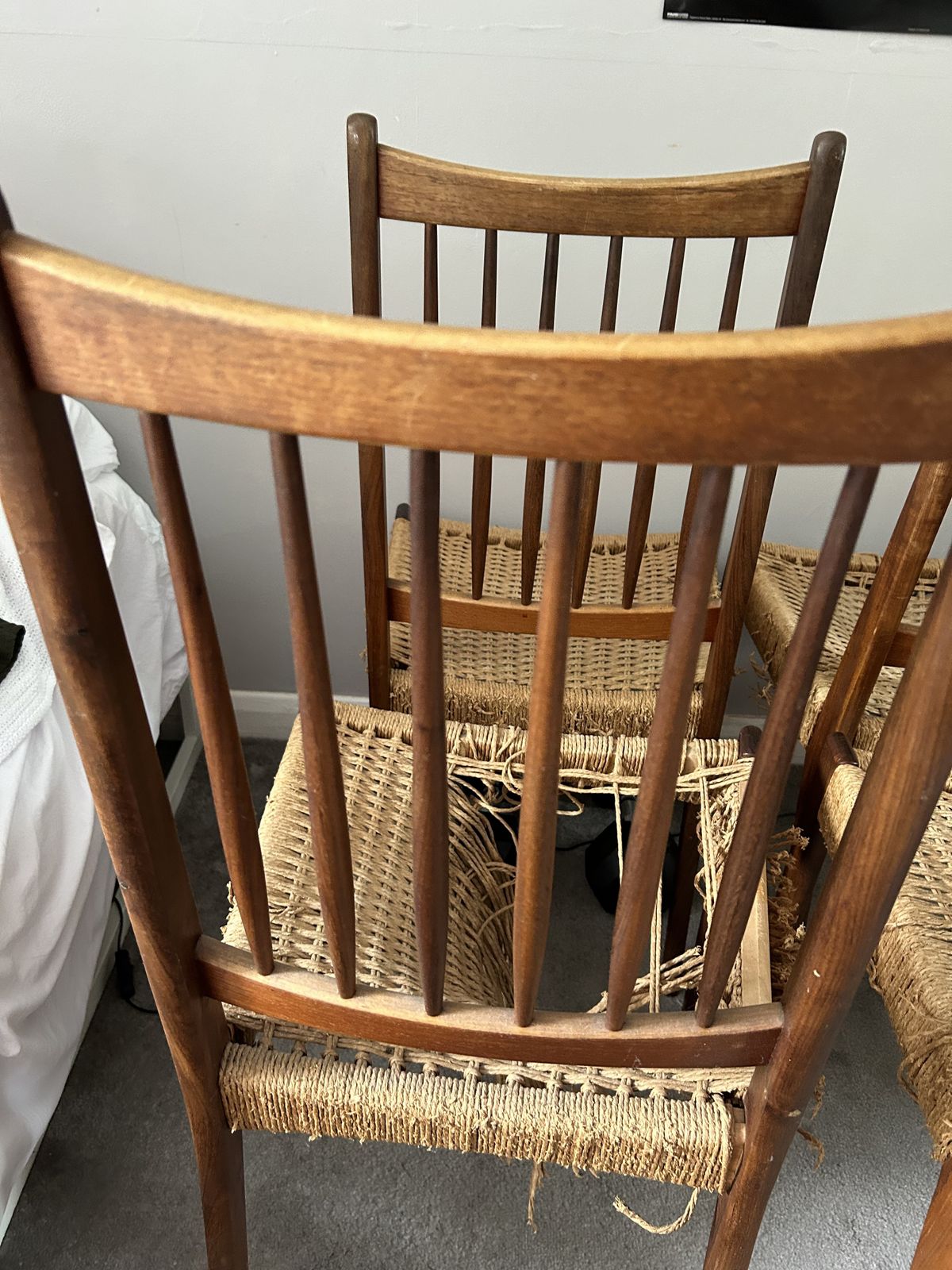 Midcentury Arne Hovmand Olsen For Mogens Kold 4 X Danish Dining Chairs photo buy