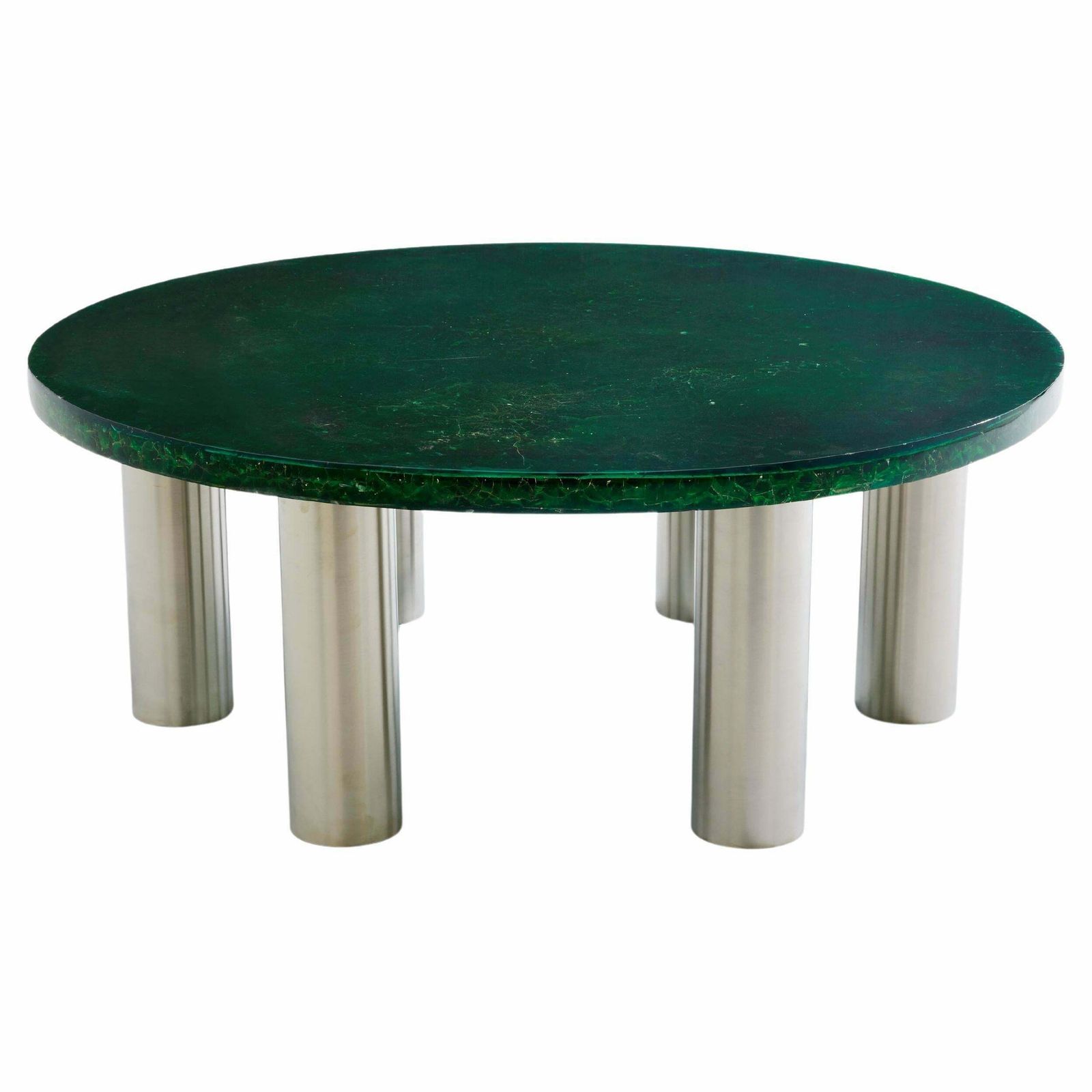 Marie Claude De Fouquières Round Fractal Resin Coffee Table 1970