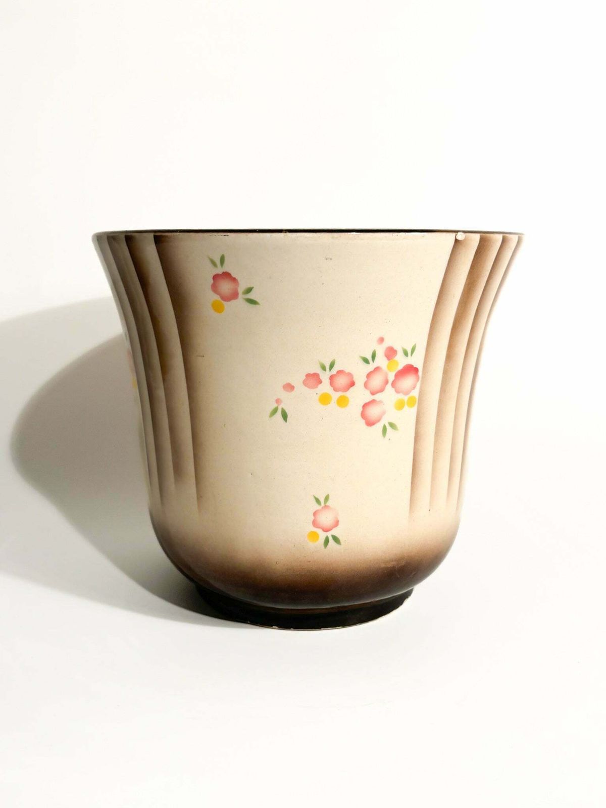 Cachepot Vase In Airbrushed Ceramic By Galvani Pordenone From The 1940s