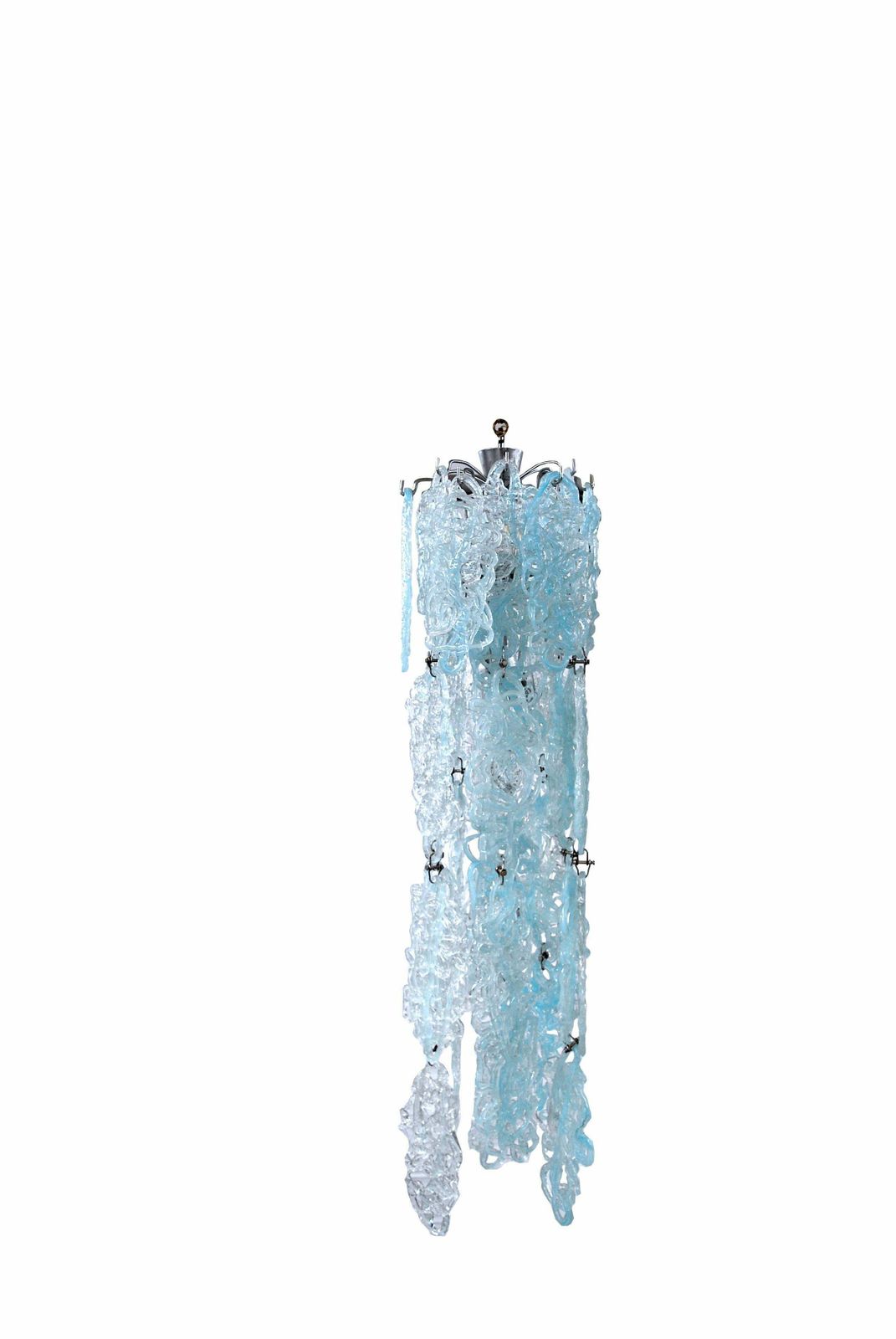 Vistosi Italian Midcentury Chandelier In Etched Glass, 1950s photo furniture