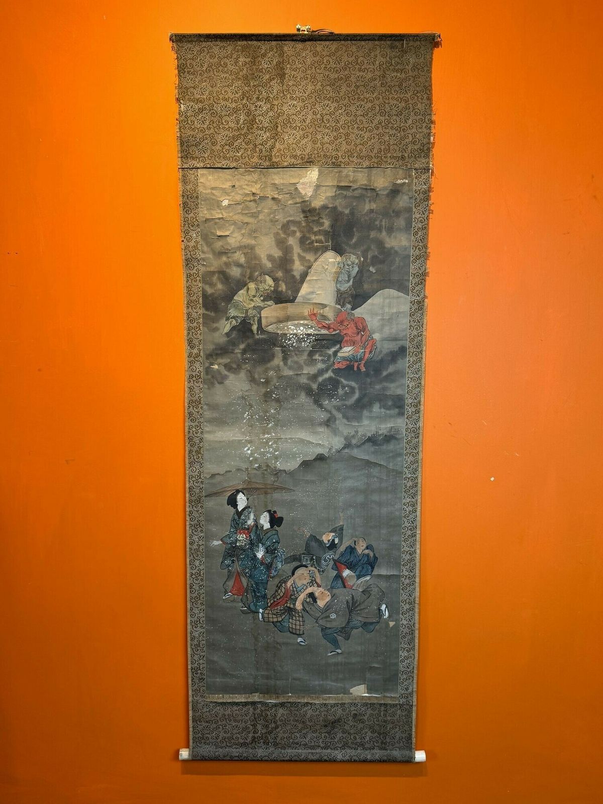 Japanese Scroll Painting Depicting The First Snow photo furniture