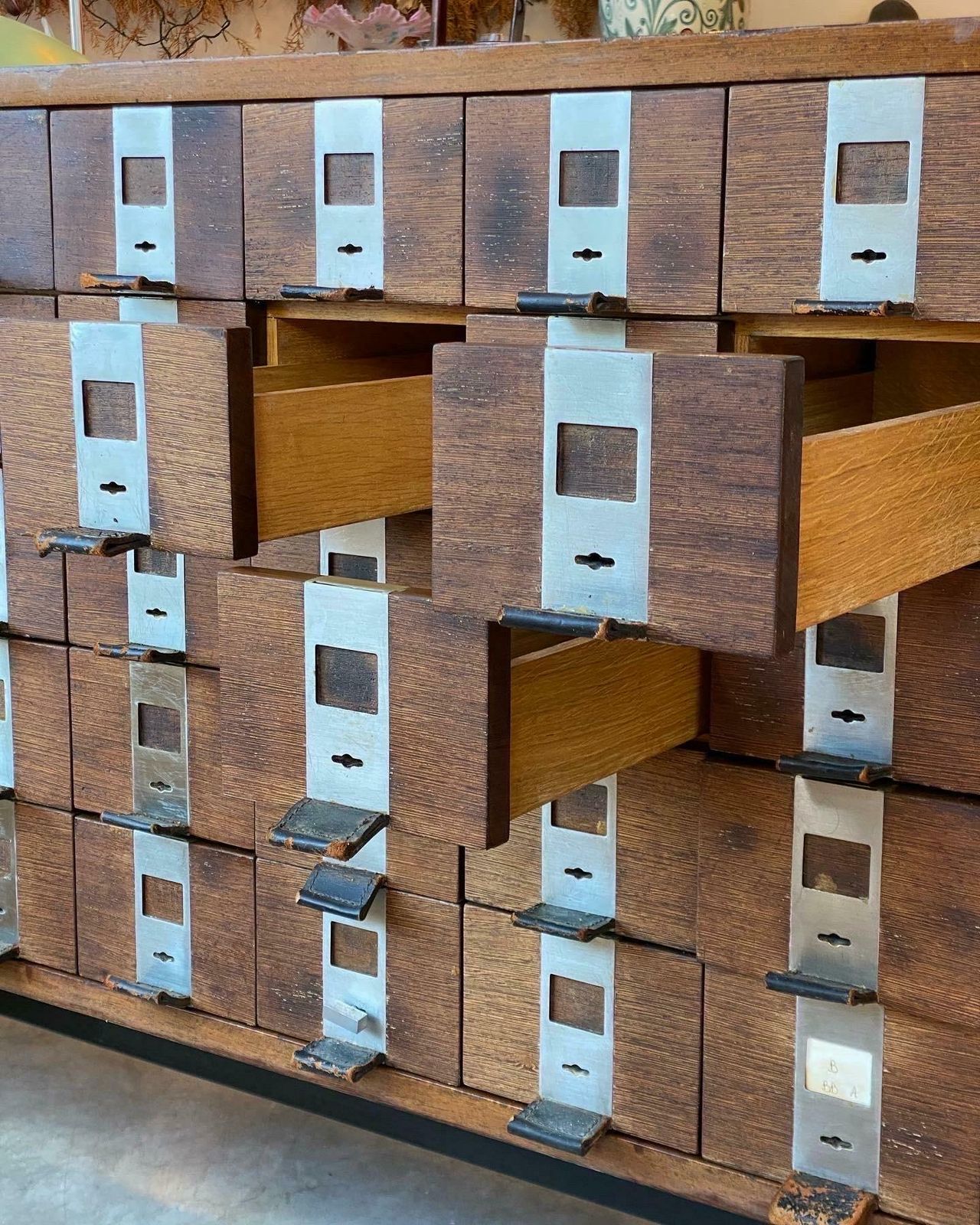 photo furniture Large Fifty Drawers Shop Counter, Display Sideboard 1958 De Coene, Belgium