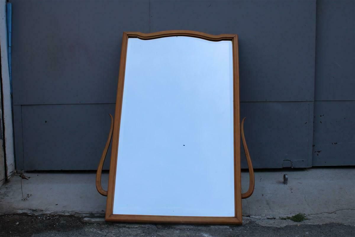 Molato Wall Mirror In Carved Wood Italy 1950 Shaped photo 1868.0