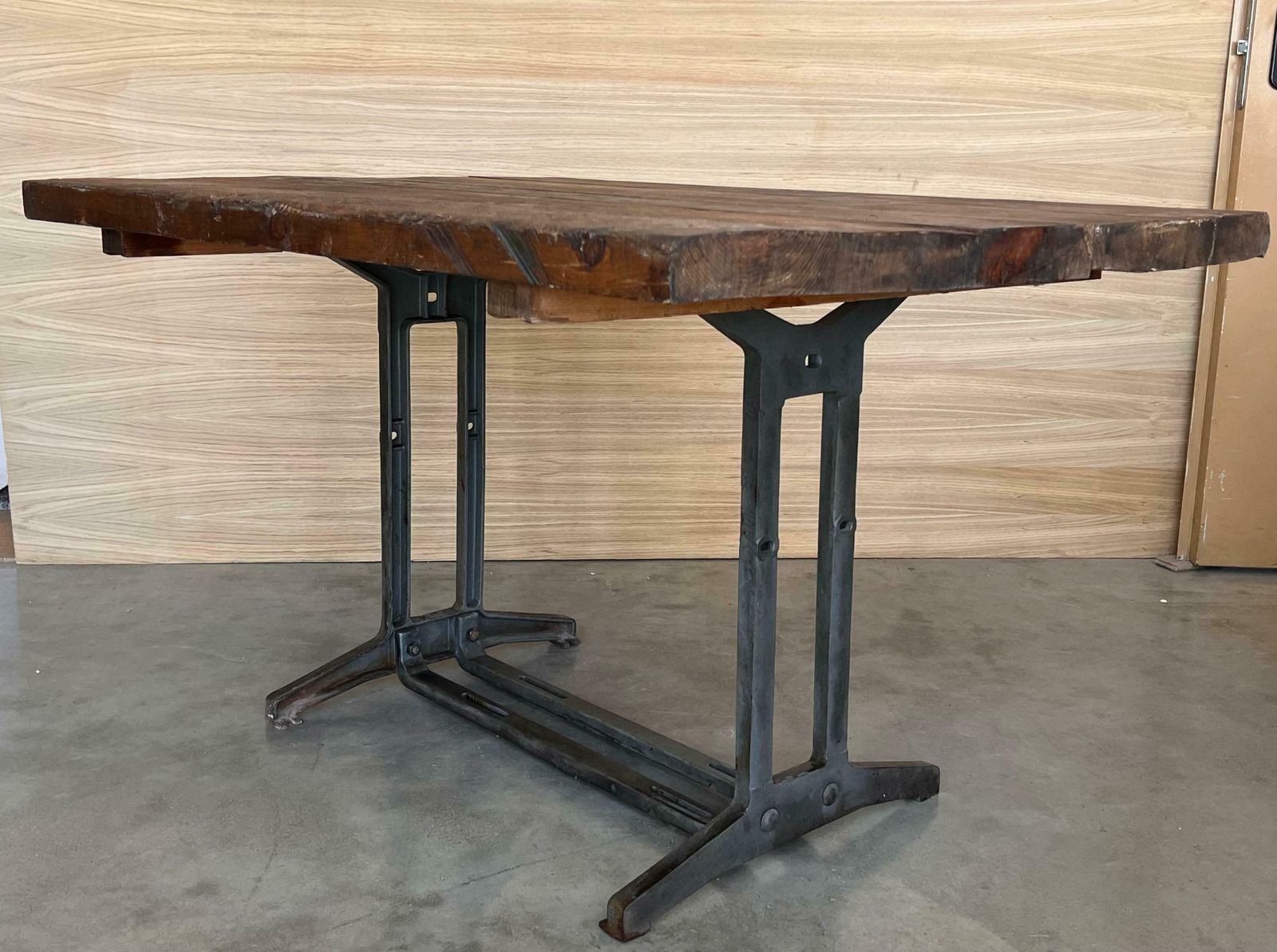 French Solid Cast Iron French Work Table With Wood Top photo buy