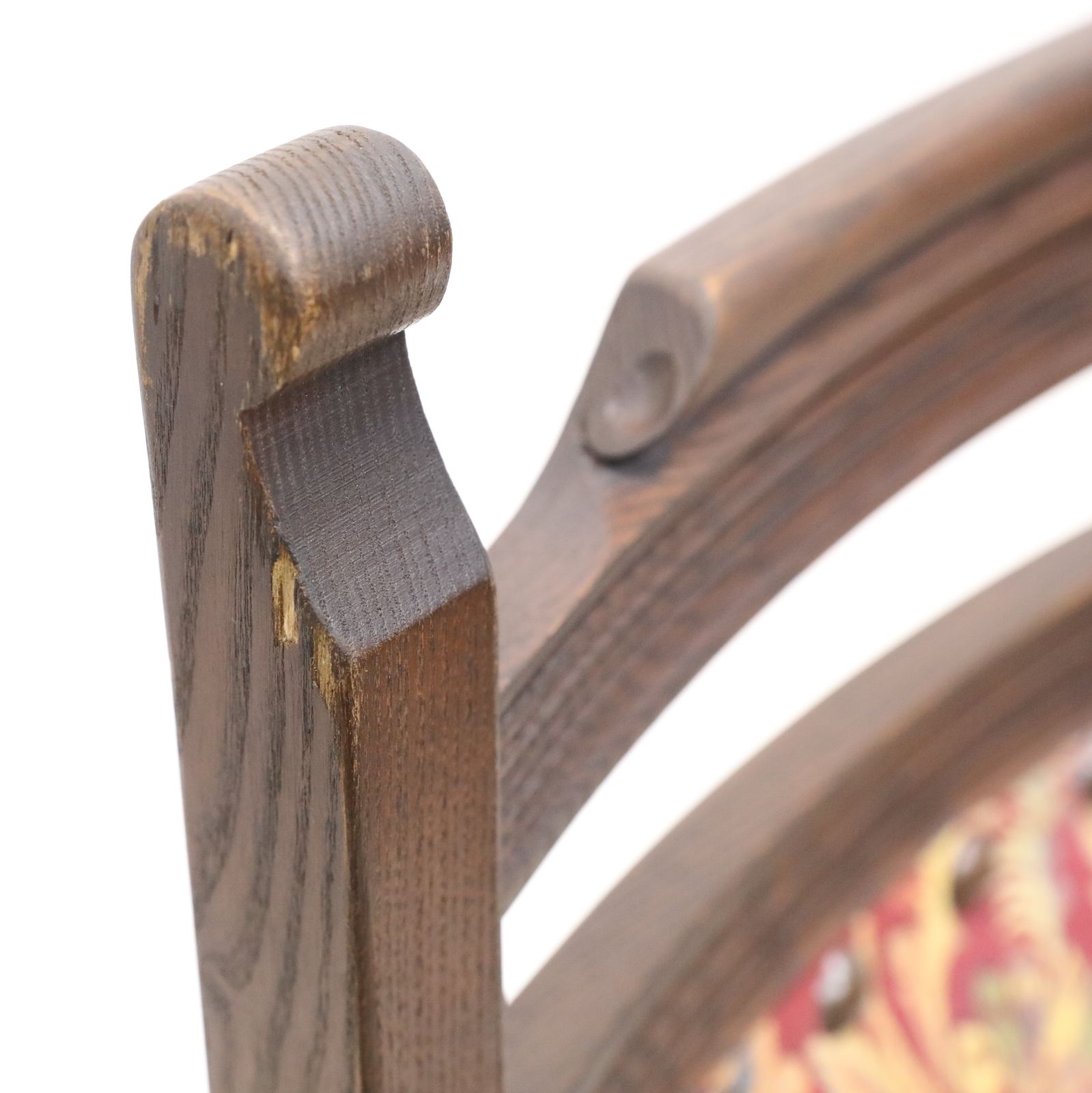 photo vintage 6 Old Charm Dining Chairs Tudor Brown Studded Upholstery Free Uk Delivery