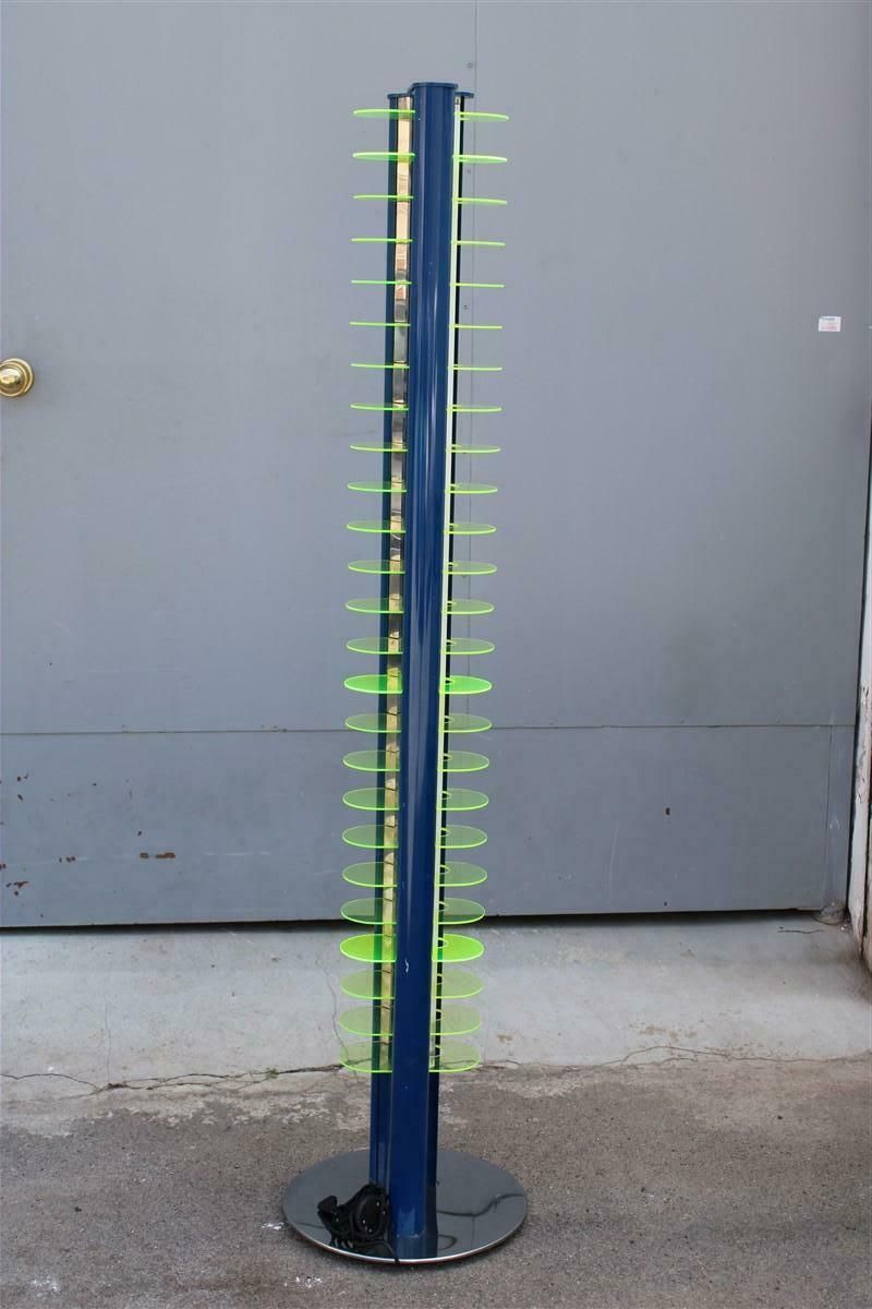 Optical Amalasunta Floor Lamp Vittorio Gregotti For Bilumen 1968 Verde Blu Italia photo furniture
