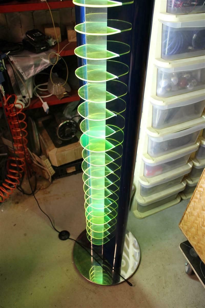 photo buy Optical Amalasunta Floor Lamp Vittorio Gregotti For Bilumen 1968 Verde Blu Italia