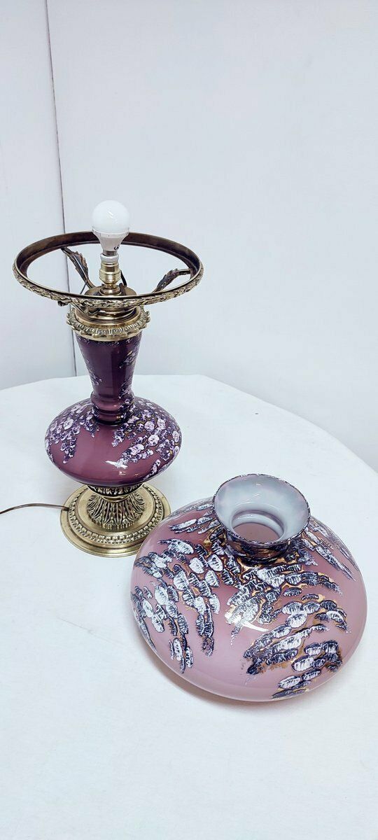 Bronze And Glass Table Lamp. Spain, 50s photo vinterior