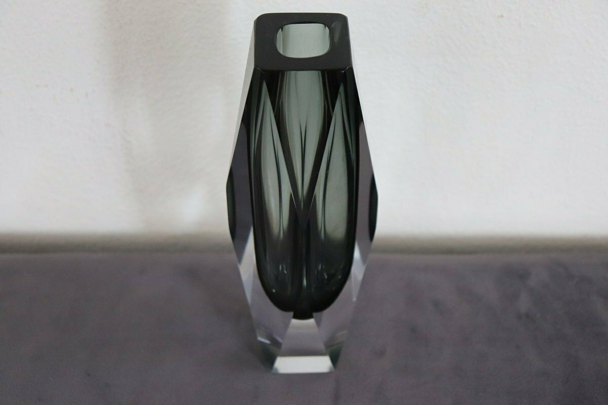 Art Glass Smoked Grey Vase Attributed To Flavio Poli For A. Mandruzzato, 1960s photo buy
