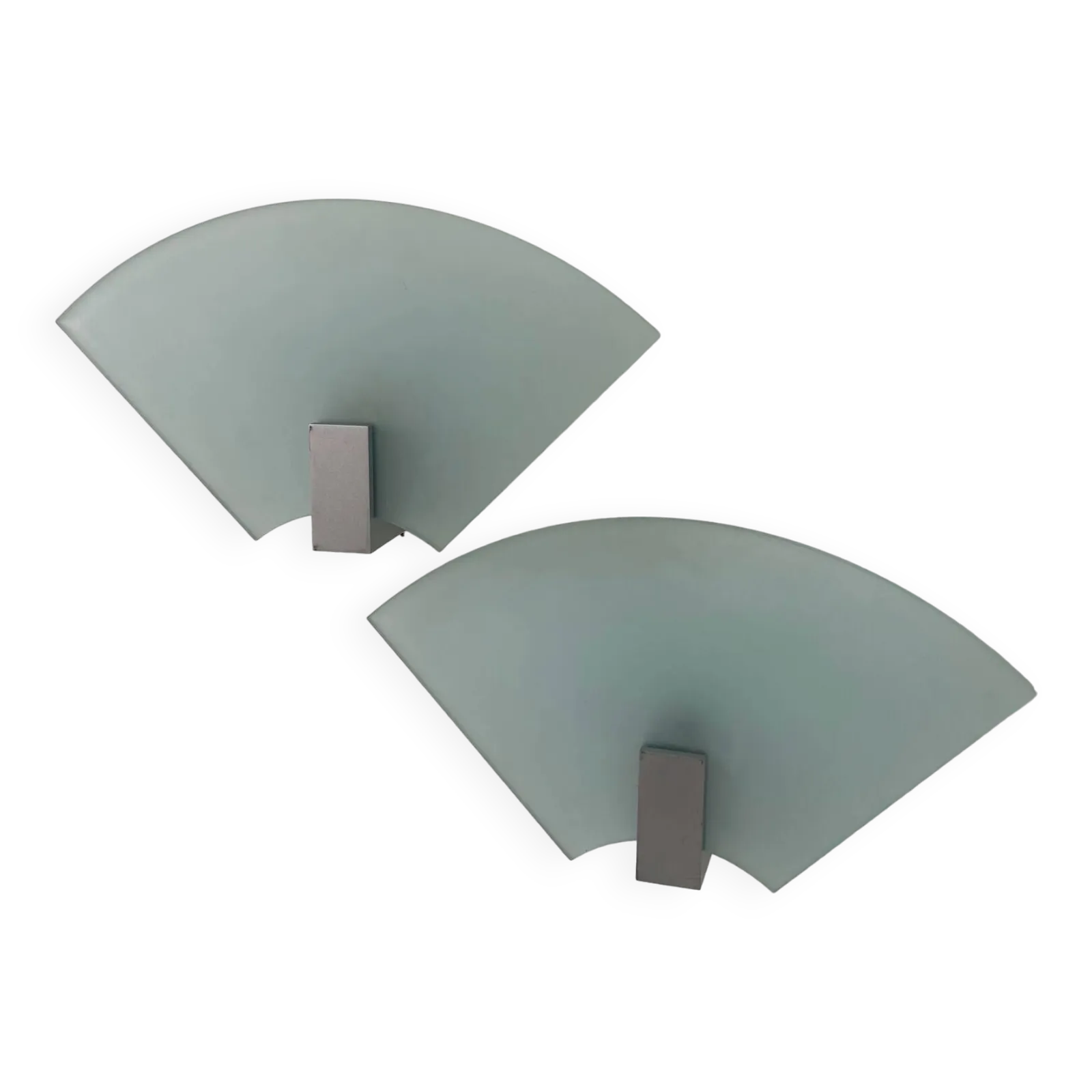 Pair Of Vintage Sandblasted Glass Wall Lights, Italy 1980s