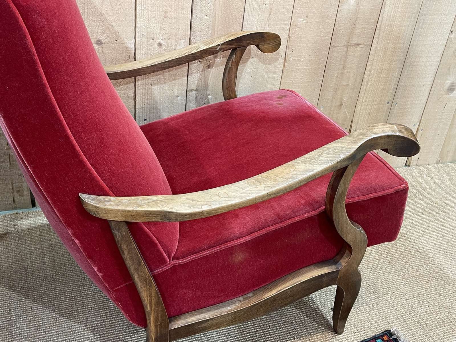 Pair Of Beech Bridge Armchairs From The 1950s photo vintage