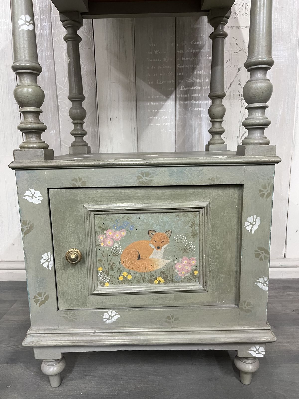 Hand Painted French Pot Cupboard With Fox Detail photo Furniture