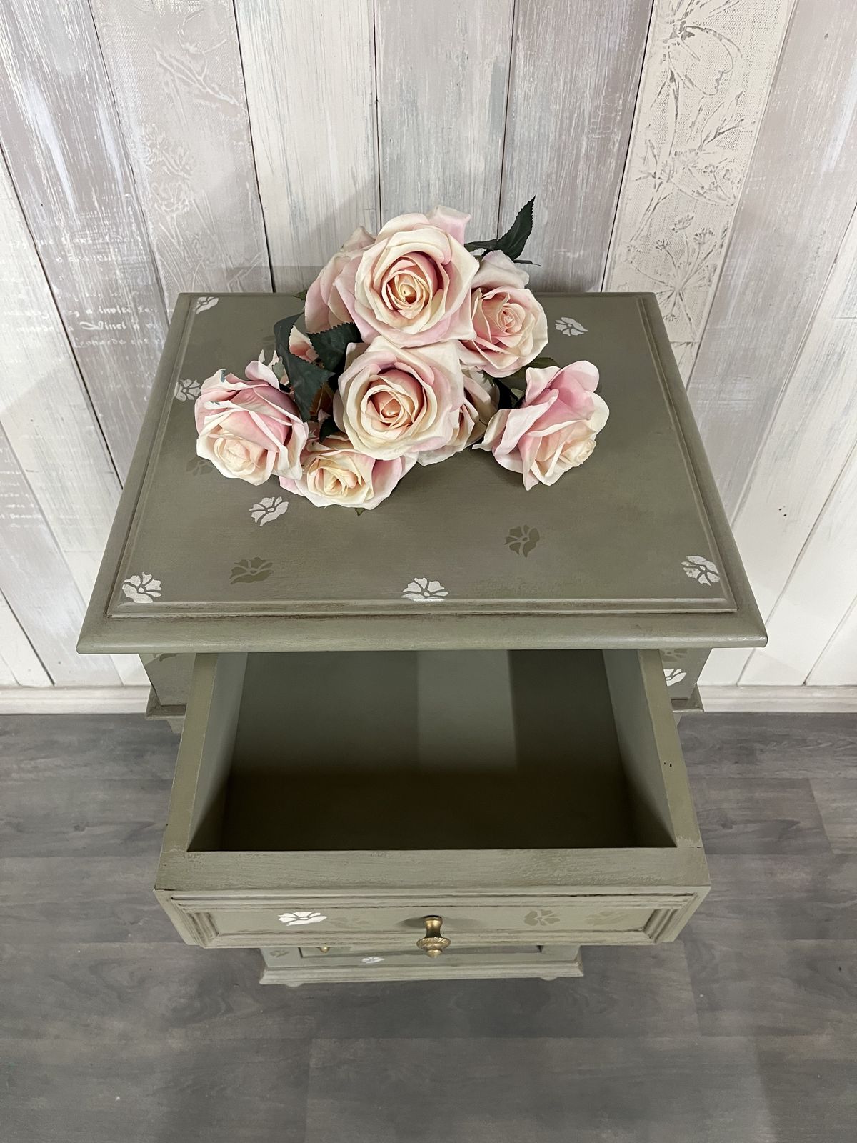 Hand Painted French Pot Cupboard With Fox Detail photo vintage