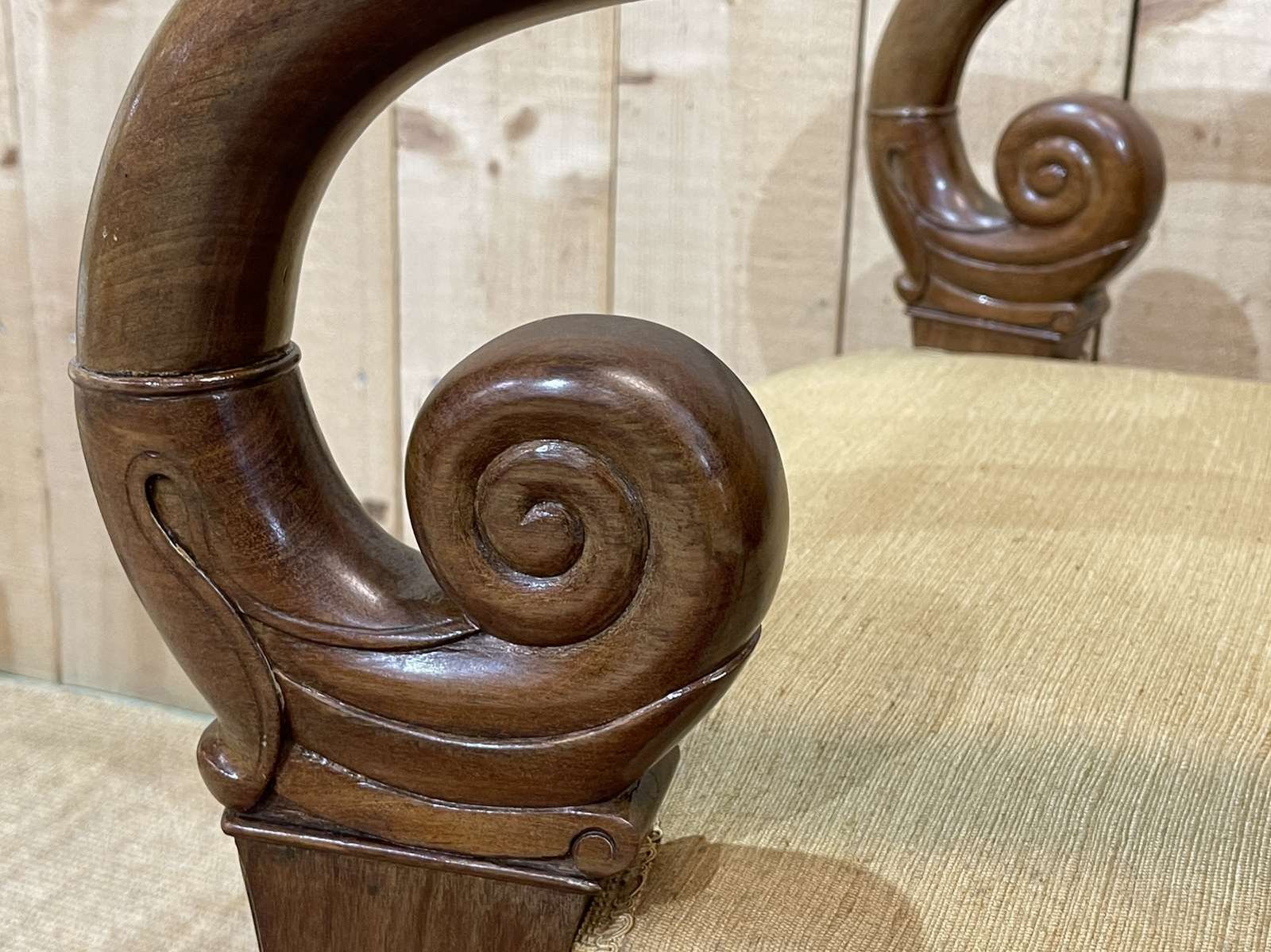 photo buy Pair Of Restoration Armchairs In Mahogany From The End Of The 19th Century